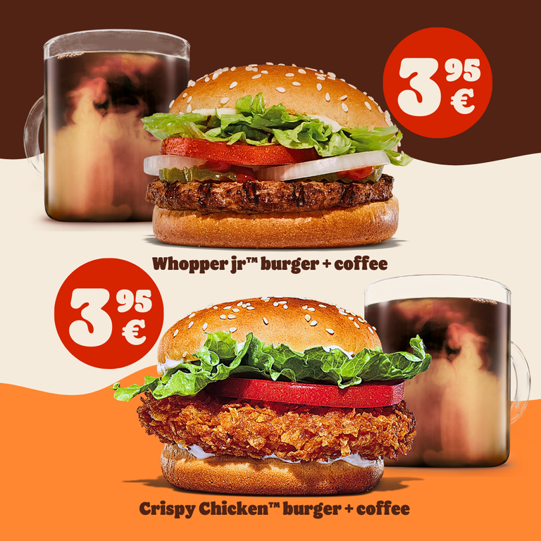 Burger and coffee campaign image