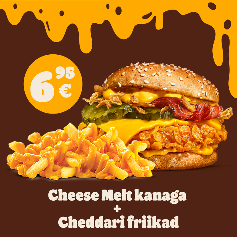Cheese Melt kanaga + Cheddari friikad kampaaniapilt